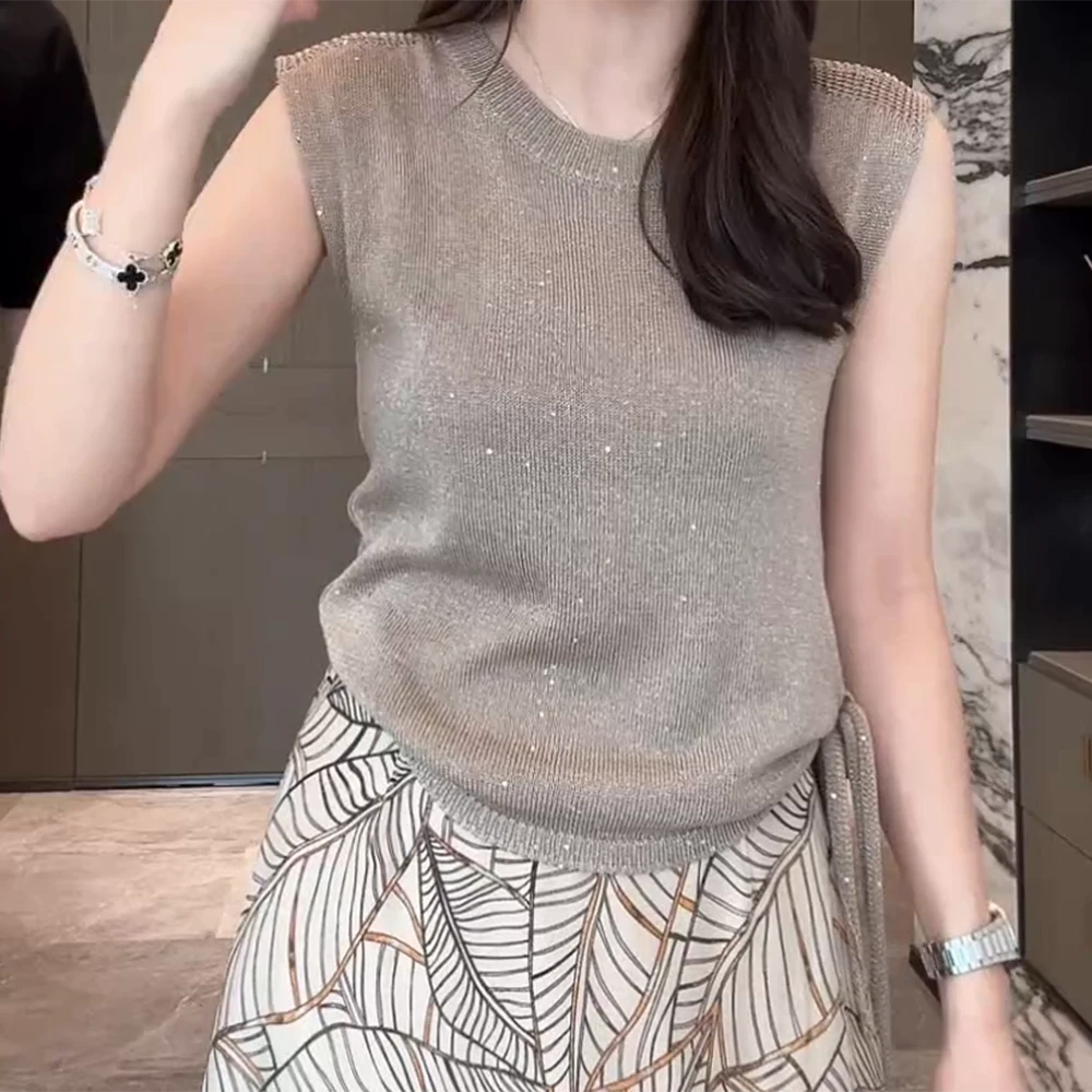 【沙漠扭结T】2025新品针织系列无袖百搭上衣C5286