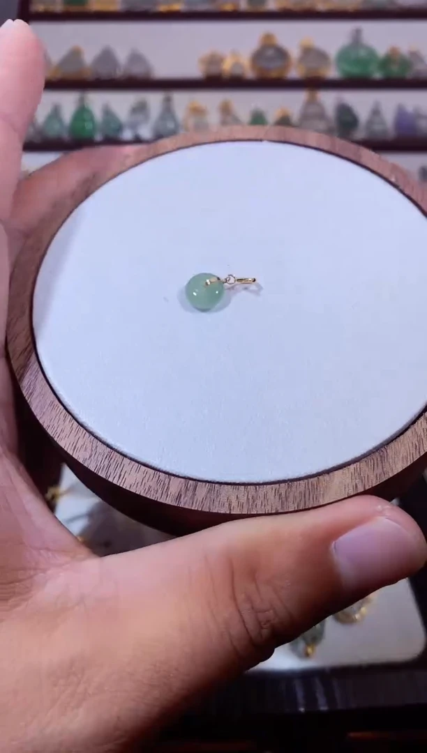 翡翠18K金镶嵌吊坠(不含链)11111