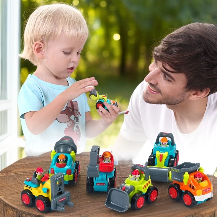 汇乐6只套装组合套装儿童仿真模型搅拌车3-6岁儿童益智宝贝玩具