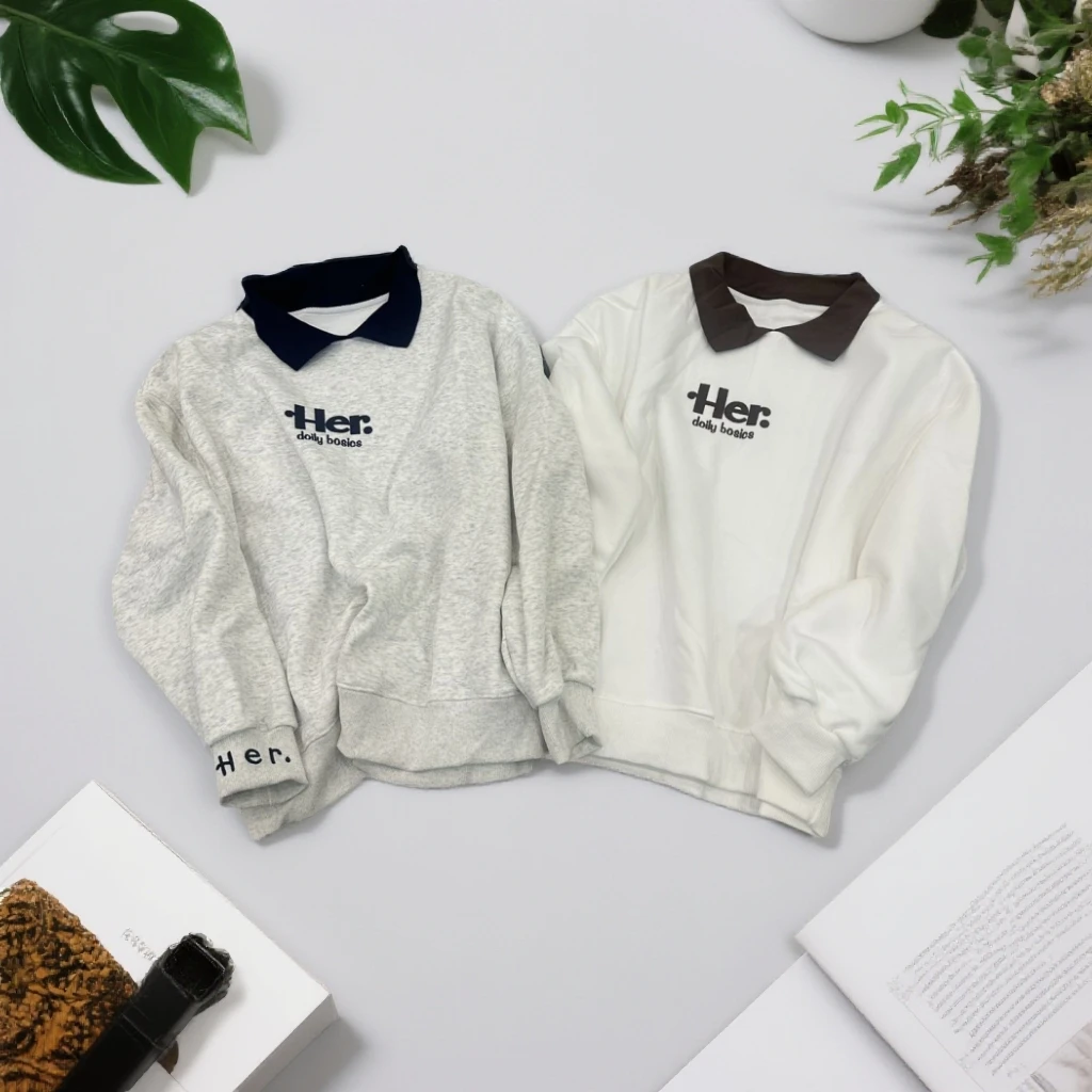 翻领加绒刺绣时尚刺绣慵懒卫衣韩版百搭休闲套头宽松春季