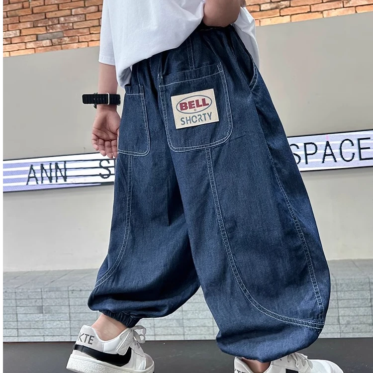 男童防蚊裤透气男孩夏装裤子炸街童装男童6-12岁潮流夏款薄款新款