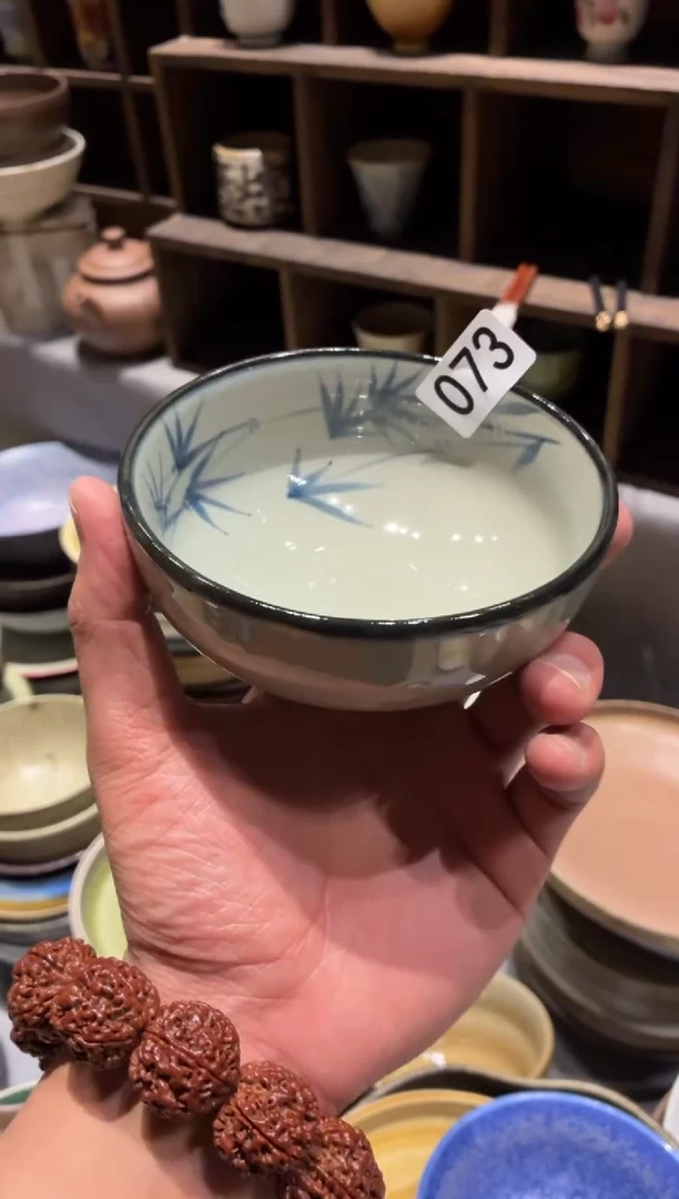 瓷片诺**️73 手绘竹子小碗1个