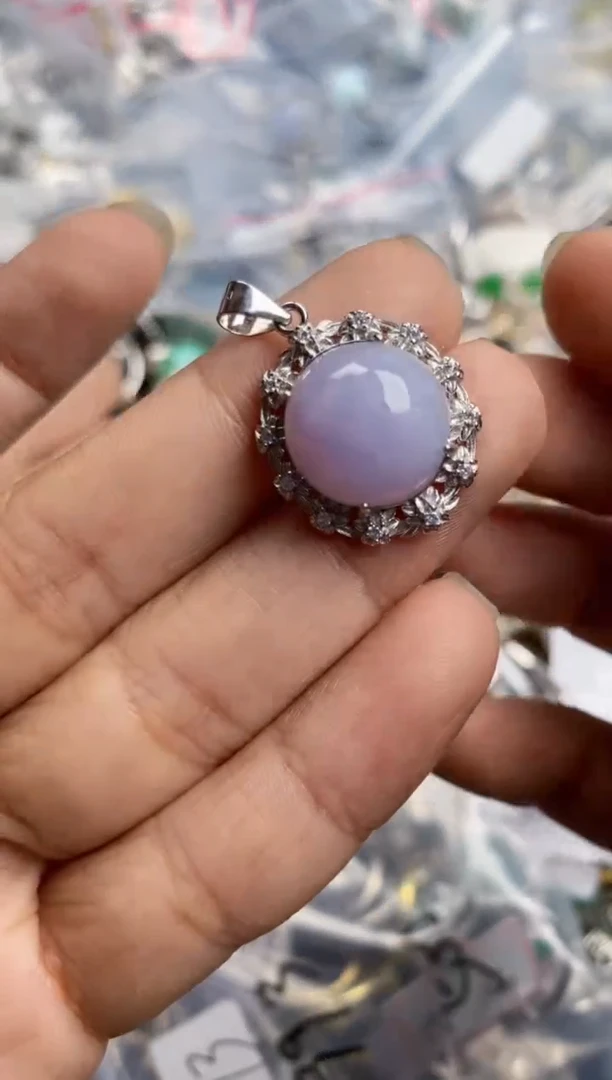 银S925镶嵌戒指翡翠10-8