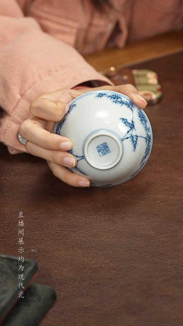 景德镇青花竹节纹杯