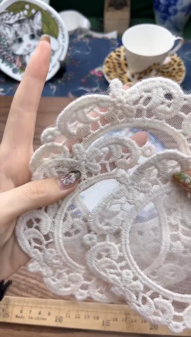 瓷片 蕾丝垫三个