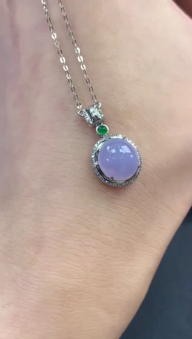 【闪购商品】翡翠吊坠(不含链)18K金镶嵌 C28有色差