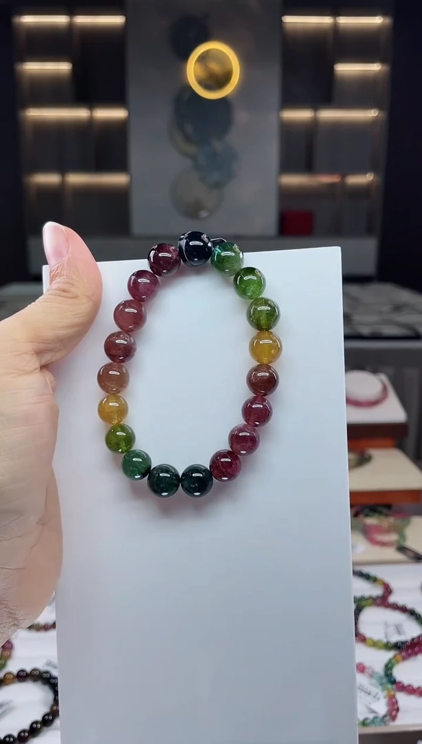未镶嵌单圈手串碧玺（多样性发一条）Q