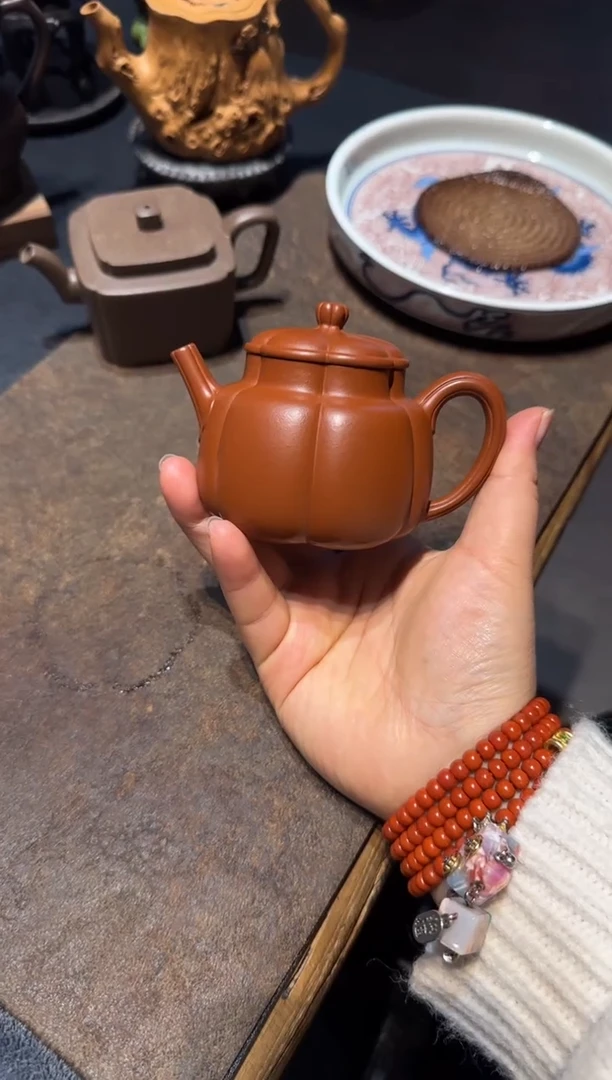 茶壶紫砂水*繁花 朱泥
