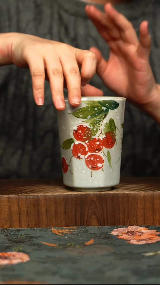 杯釉下彩手工手绘同款陶器