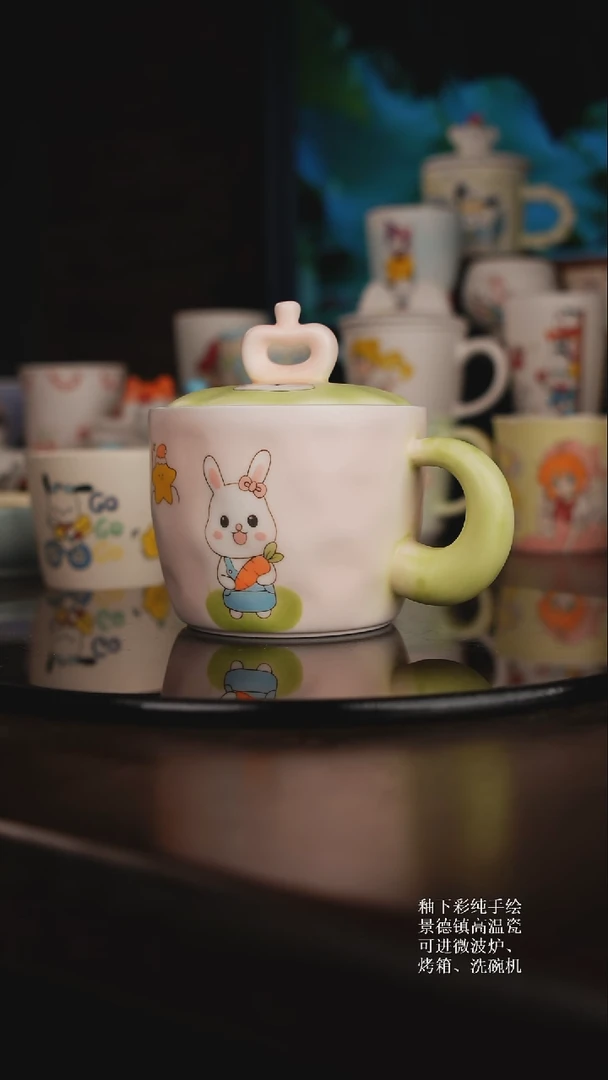 釉下彩可爱文创杯子