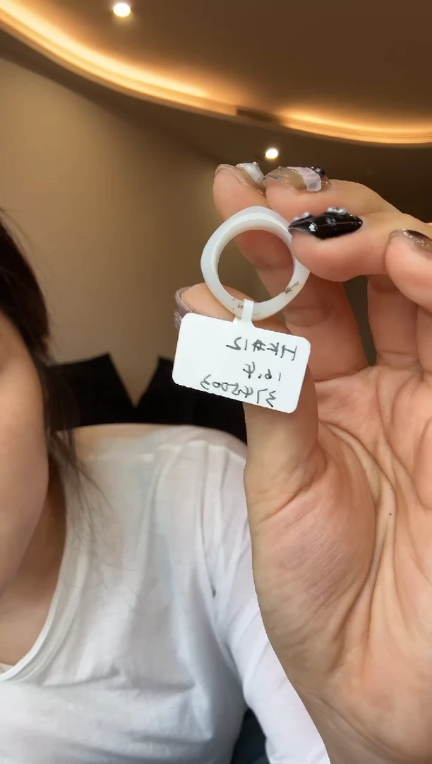 【闪购商品】和田玉戒指未镶嵌12码白底草花