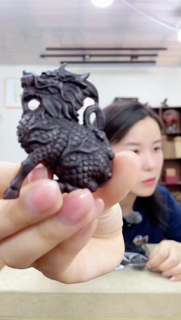 乌木类端景台169印度小叶紫檀麒麟摆件木木