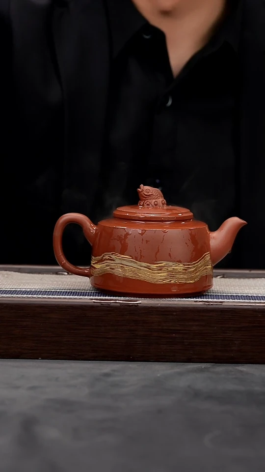 【闪购商品】紫砂茶壶红泥搅泥仙鹤龙鱼
