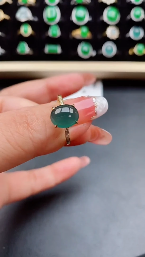 【闪购商品】翡翠戒指银S925镶嵌05800