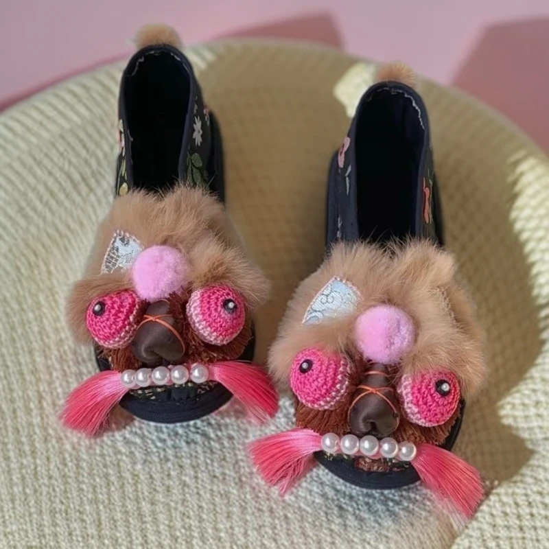 步韵轩手工布鞋非遗重工手绣虎头包跟纯手工千层底国风半拖女鞋软