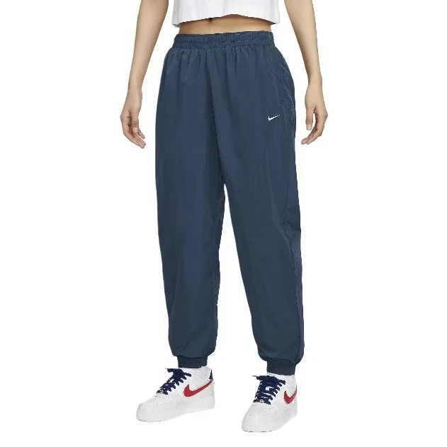 Nike 中腰舒适柔软束脚针织运动裤 女款 军械深蓝 FV7669-478