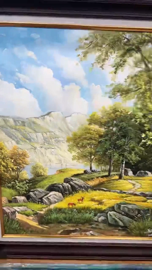 国画吴子逸-50x60-风景-带框-补书