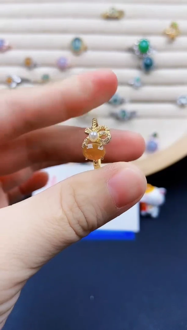 翡翠戒指银S925镶嵌21