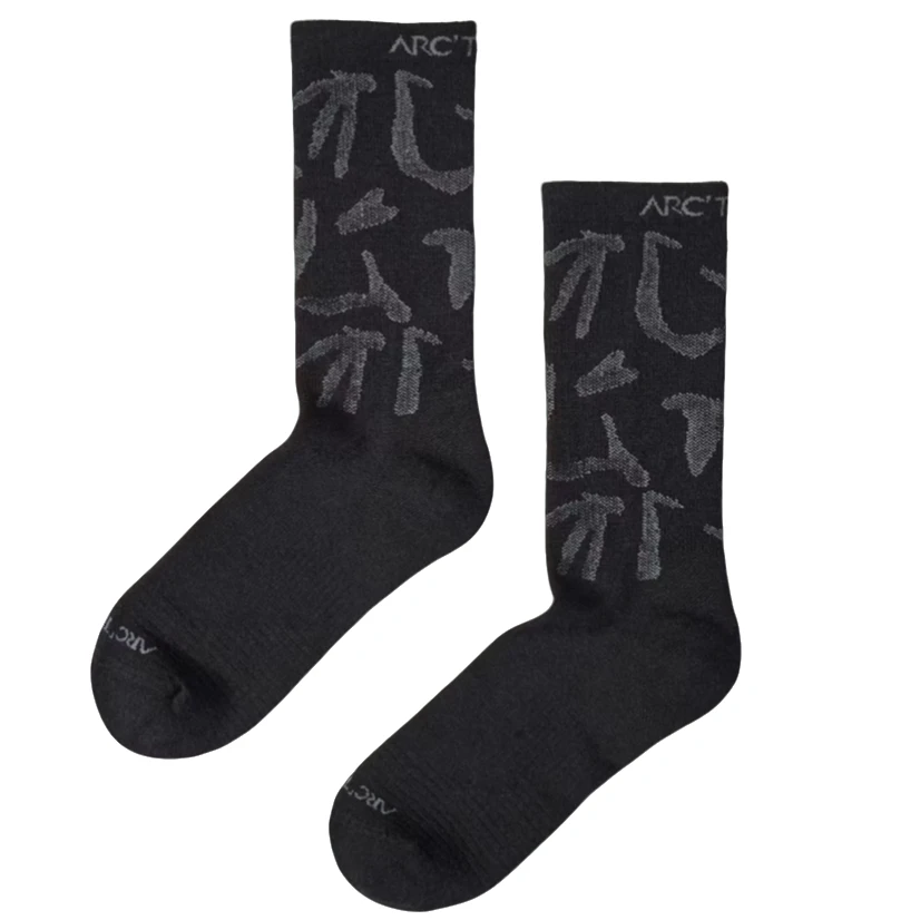 始祖鸟Merino Wool Grotto美利奴羊毛中筒大鸟标袜子透气男女同款