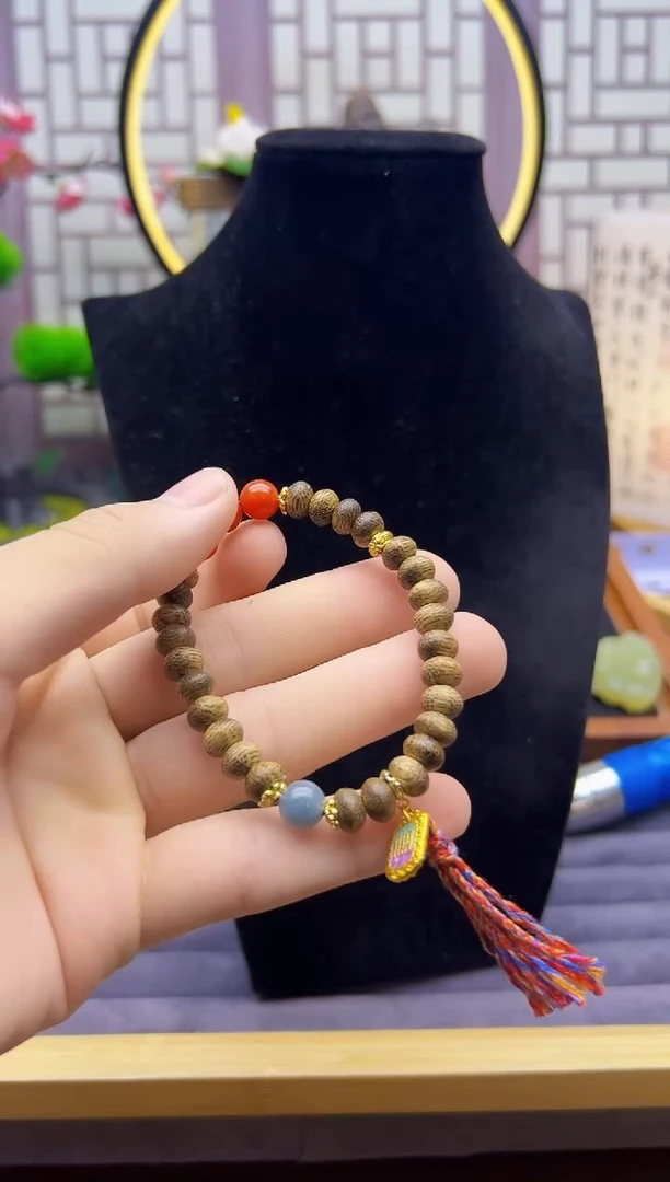 玛瑙/玉髓手链14K金镶嵌S65