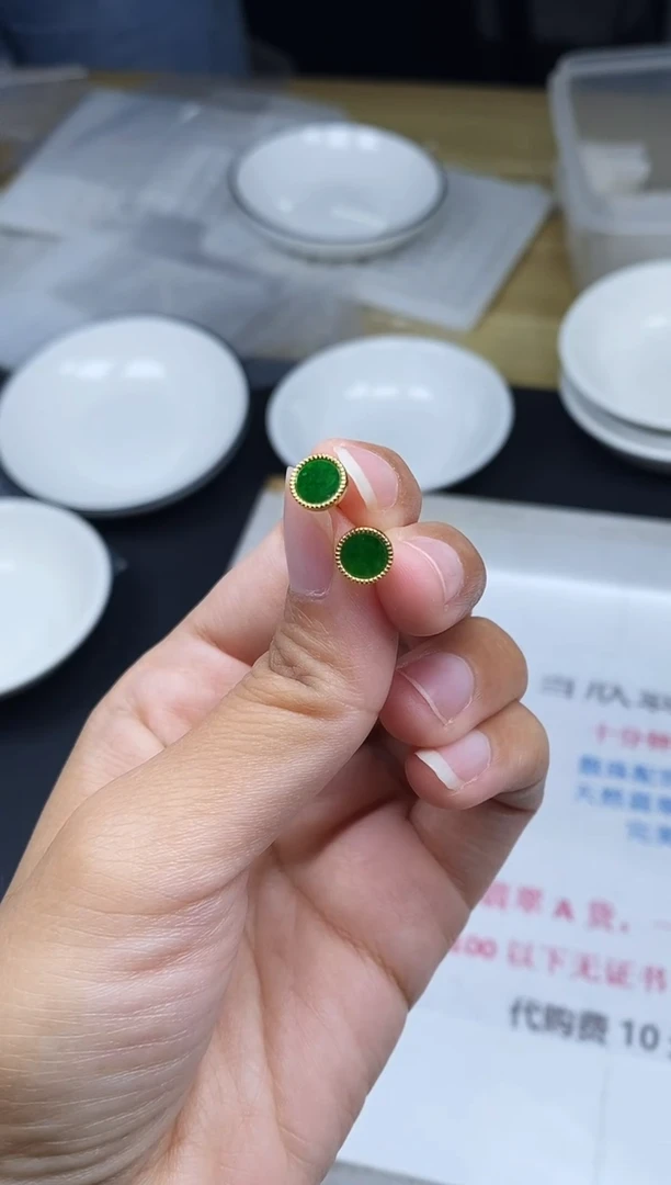 翡翠足银镶嵌颈饰雪欣散珠定制diy