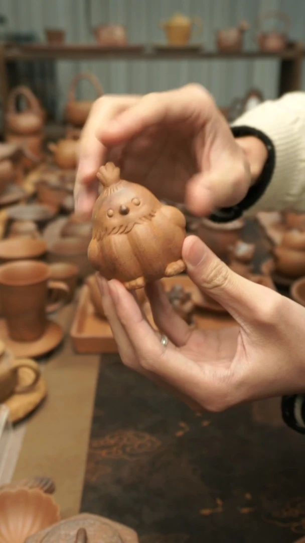 原矿老岩泥精工 蒜鸟蒜鸟茶宠摆件