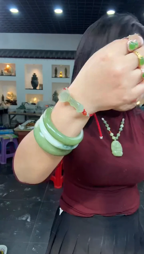 【闪购商品】岫玉手链未镶嵌180如意手链【红绳子】