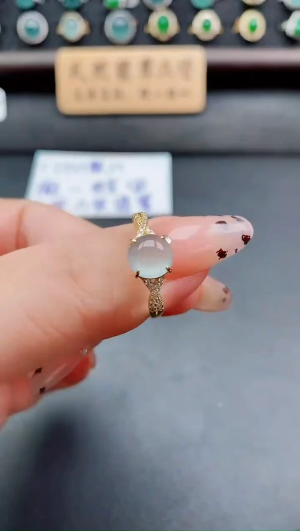 银S925镶嵌戒指翡翠1