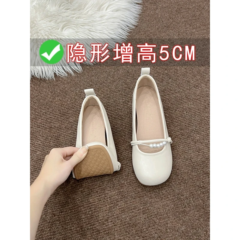 超软小羊皮~5cm内增高小个子玛丽珍女鞋法式软底小码3233浅口单鞋