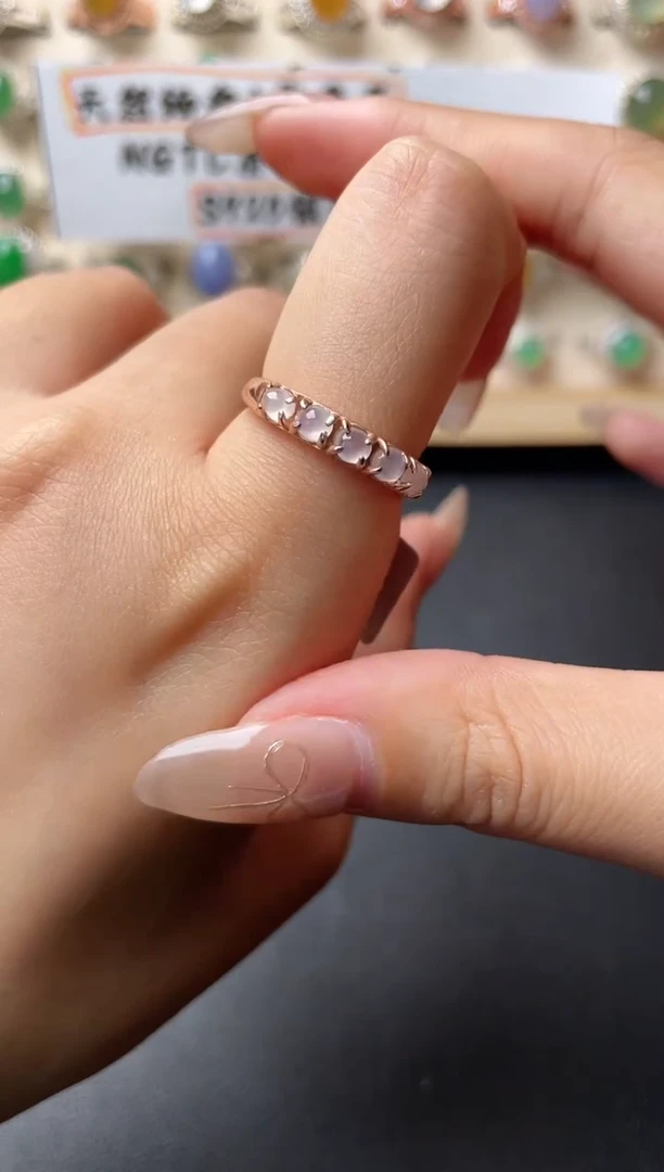 【闪购商品】翡翠戒指银S925镶嵌一物一证一礼盒