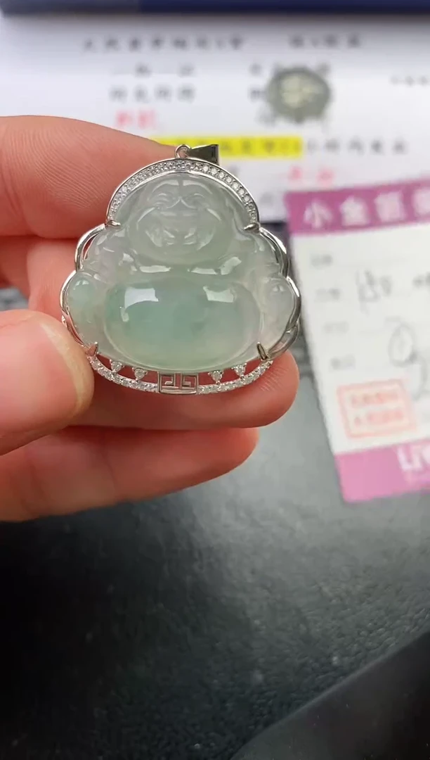 颈饰银S925镶嵌翡翠用****7挂件