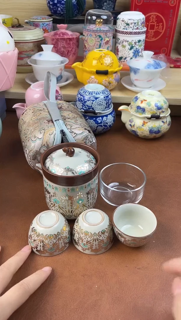 陶陶瓷茶具摆件旅行套组