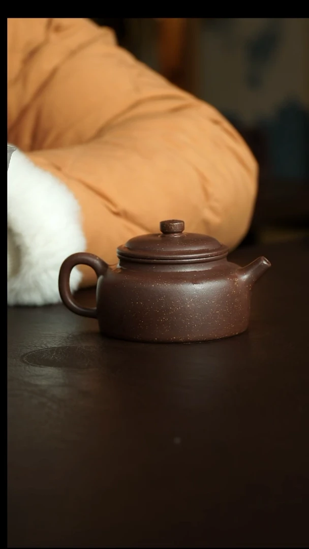 茶杯紫砂54号  李建军老师紫玉金砂扁德钟