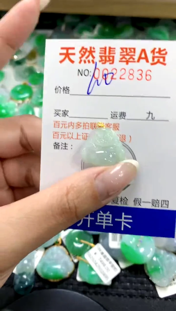 翡翠18K金镶嵌颈饰1