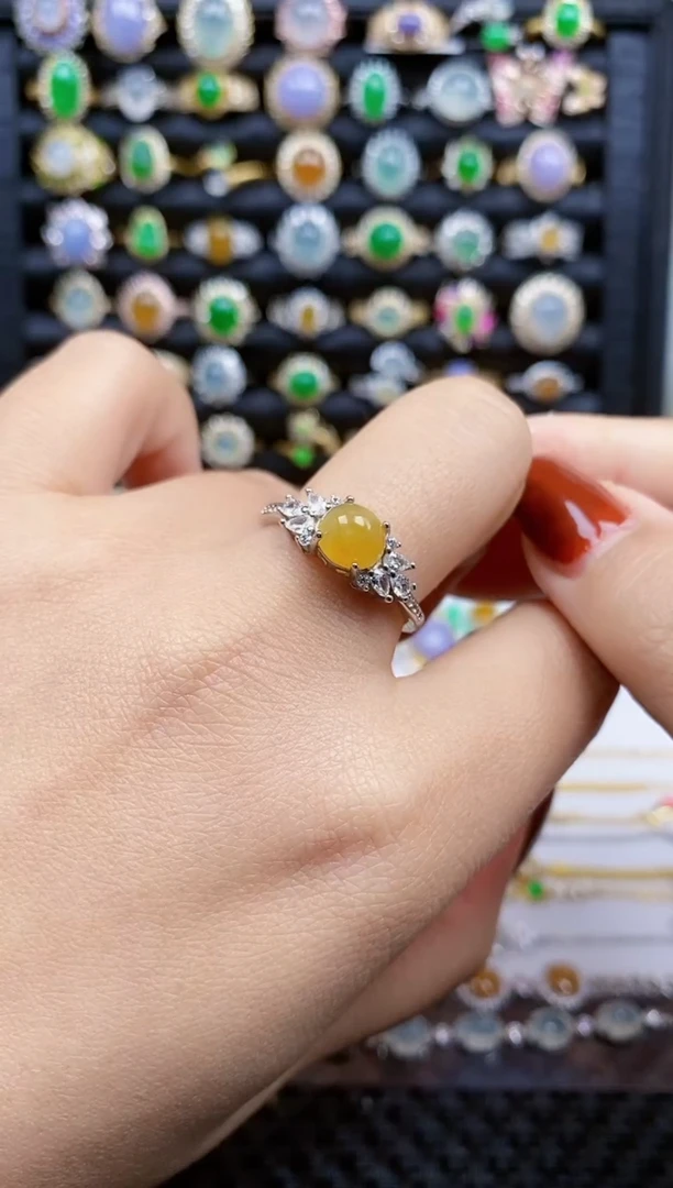 银S925镶嵌戒指翡翠136