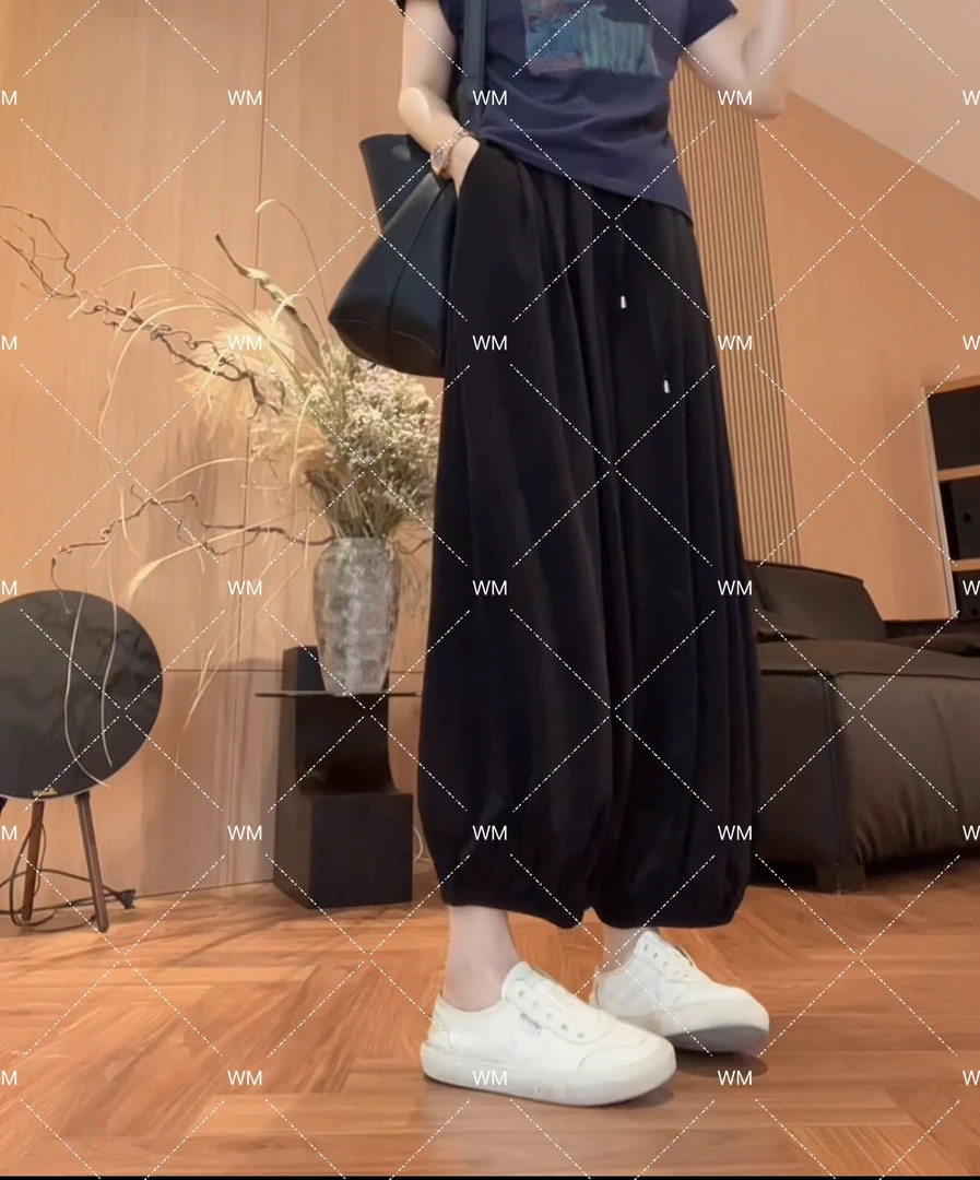 WMeng.灯笼裤*小众极简百搭显瘦冰感腔调灯笼裤JS-K-25052702