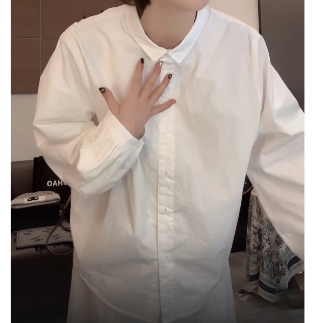 【加厚加绒】小众休闲翻领长袖衬衫2025秋冬新款百搭时尚保暖衬衣