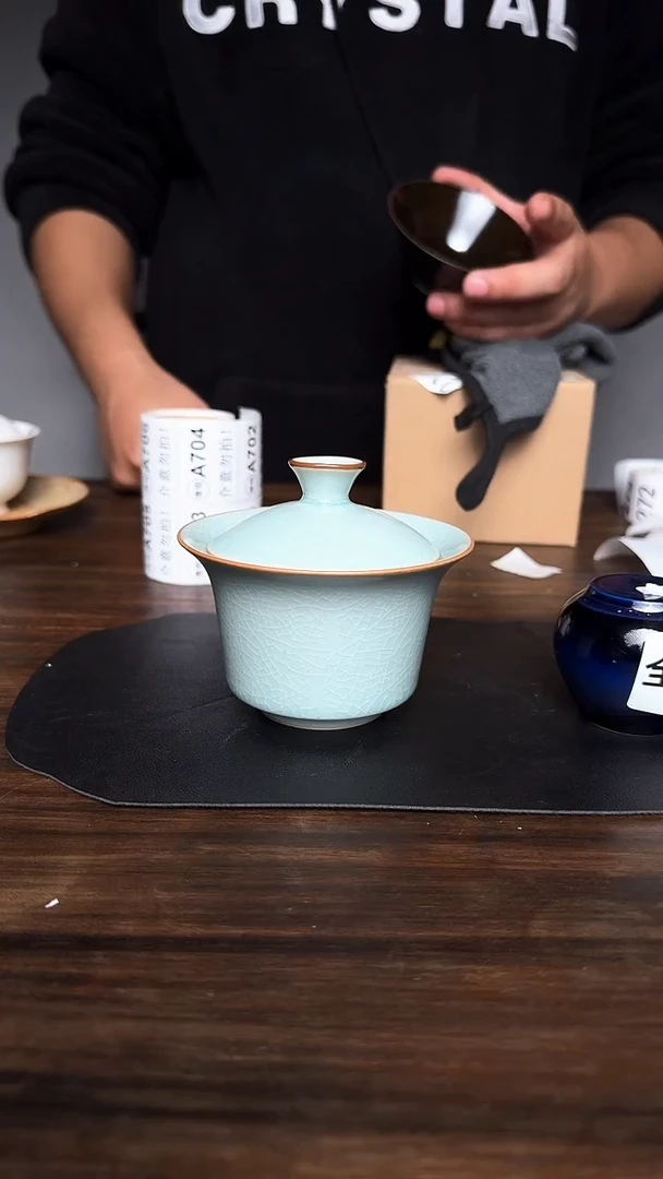 婺州龙窑烧制技艺汝窑盖碗（160ml