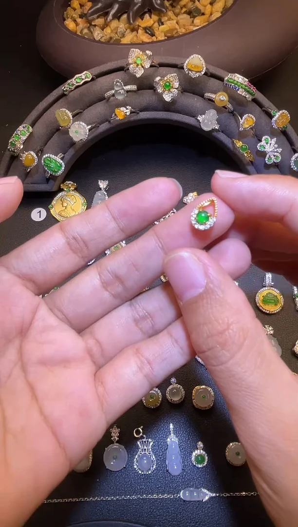 吊坠(不含链)银S925镶嵌翡翠1