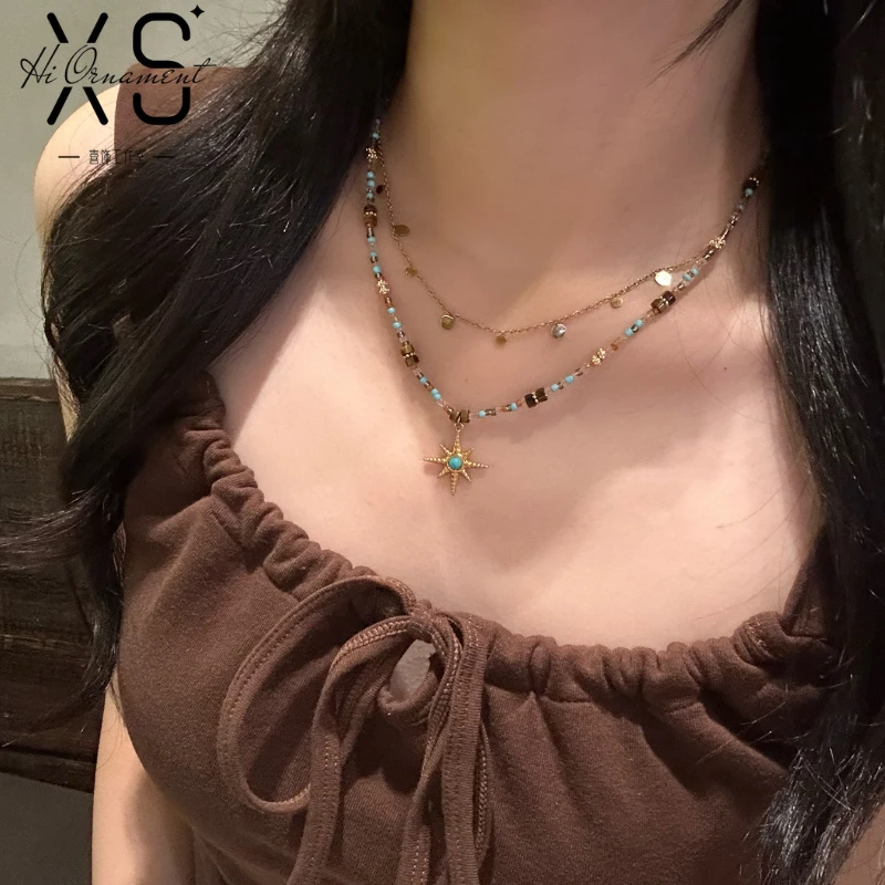 钛钢项链 【海星】复古天然百搭ins时尚饰品女小众设计感锁骨链颈链