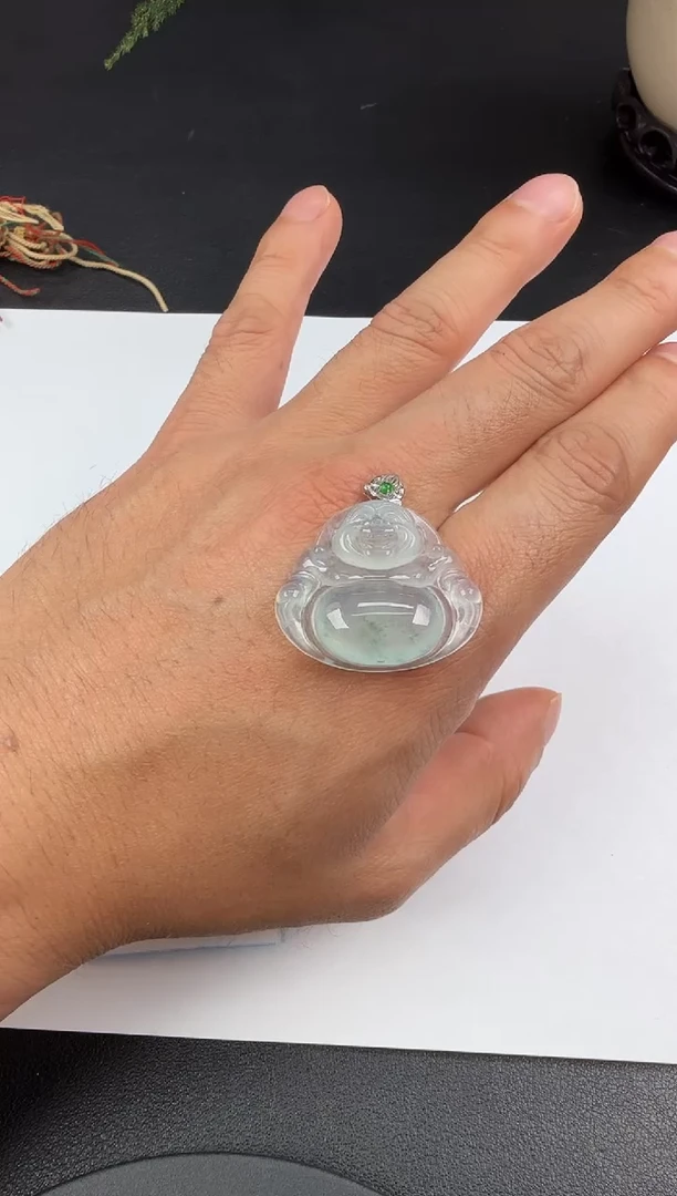 吊坠(不含链)18K金镶嵌翡翠翡翠饰品-268