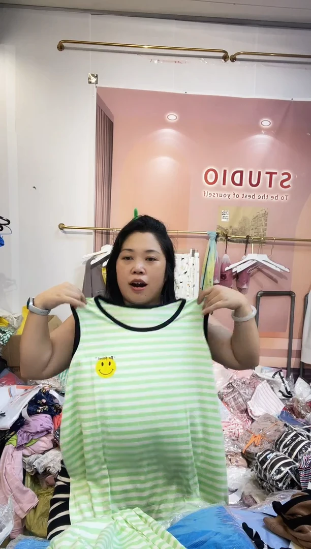 绿条纹无袖小脸套03