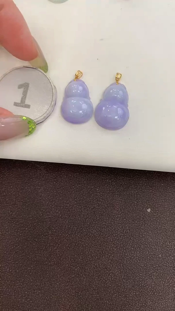 颈饰18K金镶嵌翡翠天然缅甸a货翡翠(多样性发其一
