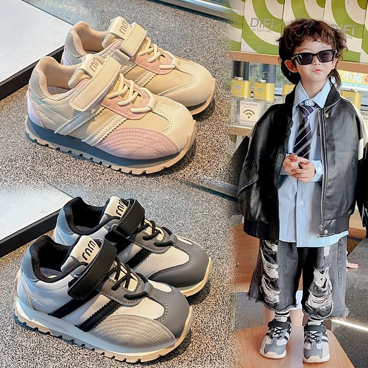 儿童阿甘鞋时尚皮面防水2025春秋季新款男童女童鞋运动鞋中大童潮