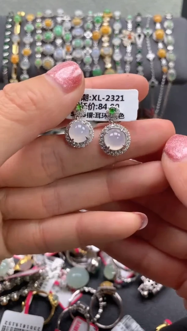 【闪购商品】翡翠戒指银S925镶嵌222222     8