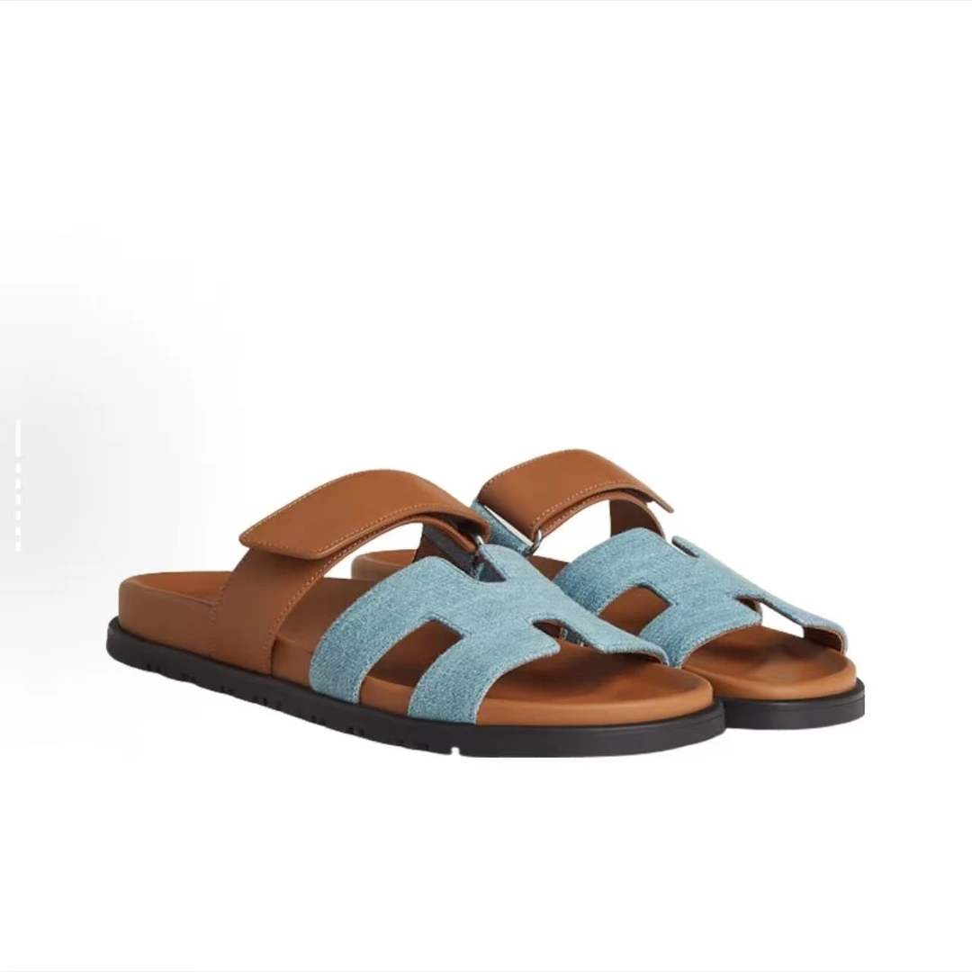 未使用 Hermes/爱马仕 牛仔二舅拖鞋 凉鞋 37.5