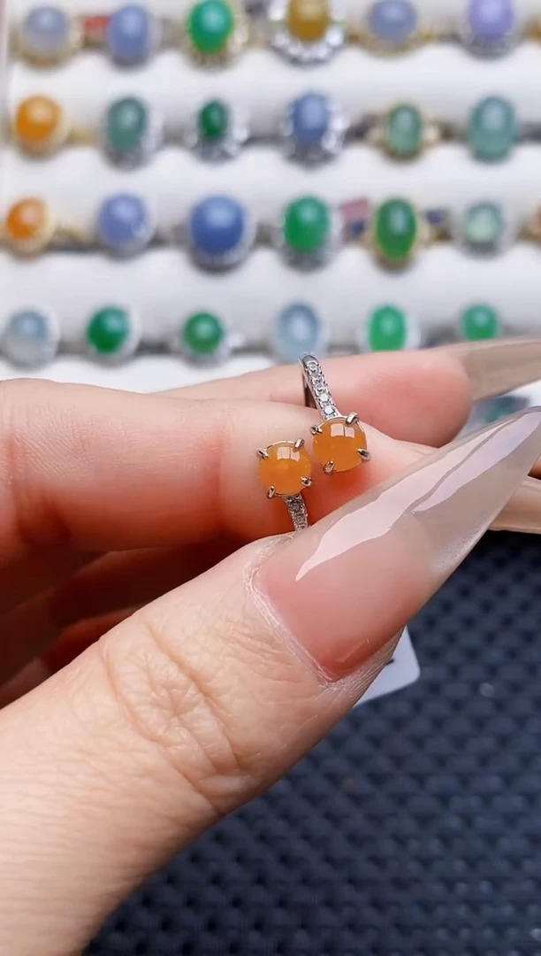 银S925镶嵌戒指翡翠6641