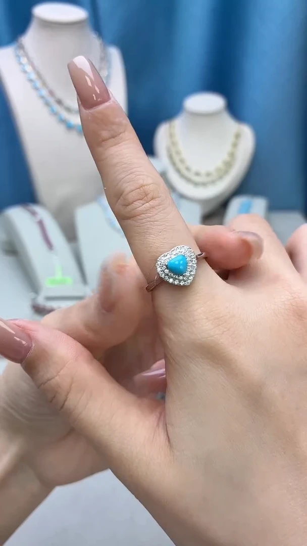 银S925镶嵌绿松石戒指138BJ1209产品一个（多样性）