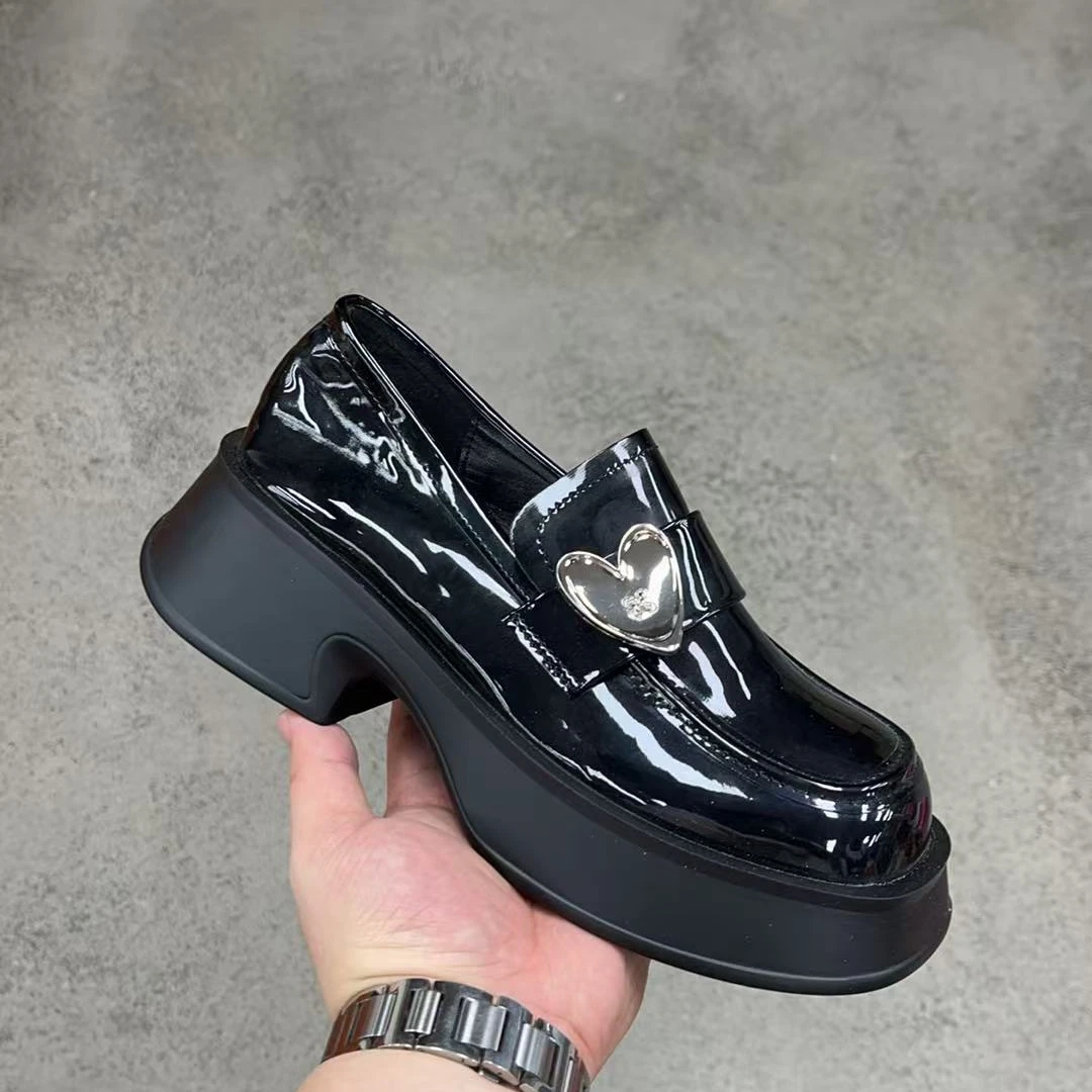 爱心厚底乐福鞋女2025新款jk懒人鞋乐福鞋女鞋  501