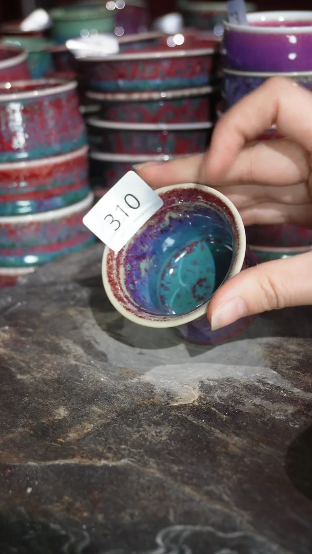 摆件陶精品窑变钧瓷茶器